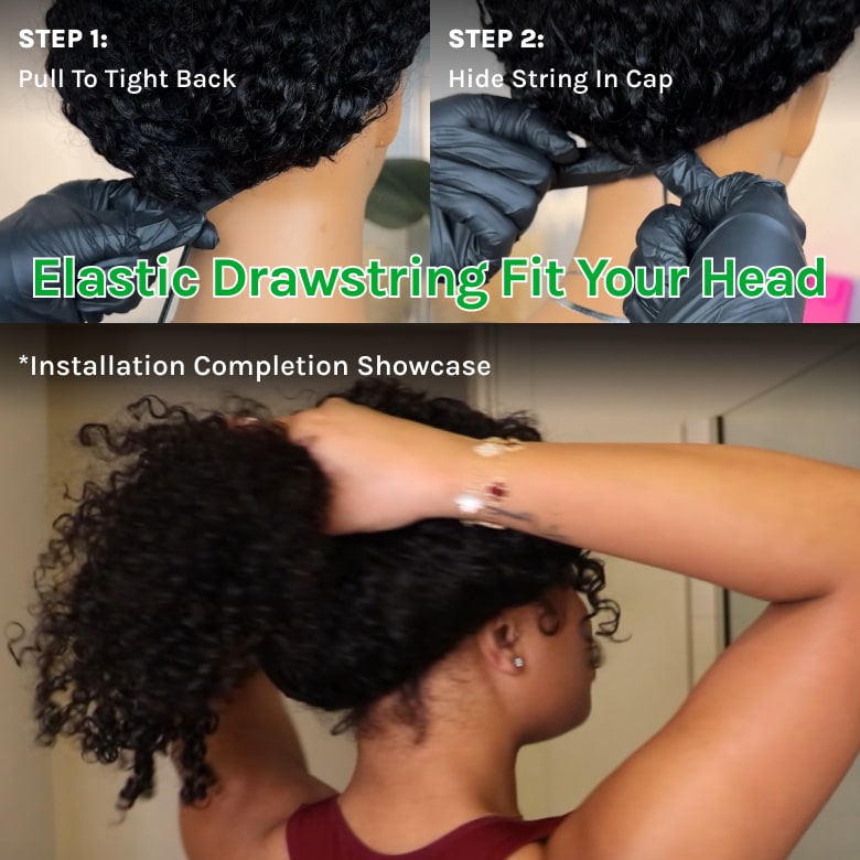 Klaiyi Yaki Straight V Part Wigs Ombre Reddish Brown with Dark Roots Upgrade Invisi Drawstring