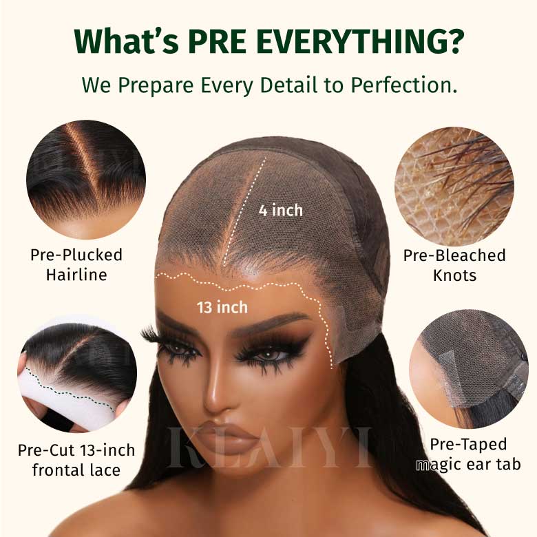 Klaiyi 7x5 and 13x4 Pre-Everything Lace Frontal Black Cherry Color Layered Cut Straight and Loose Wave Glueless Wig Flash Sale