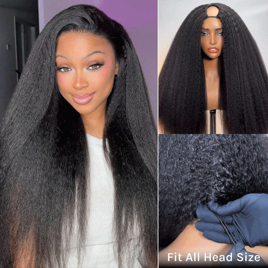Klaiyi V Part Wig Kinky Straight Meets Real Scalp Beginner Friendly Afro Kinky Upgraded U Part Wigs