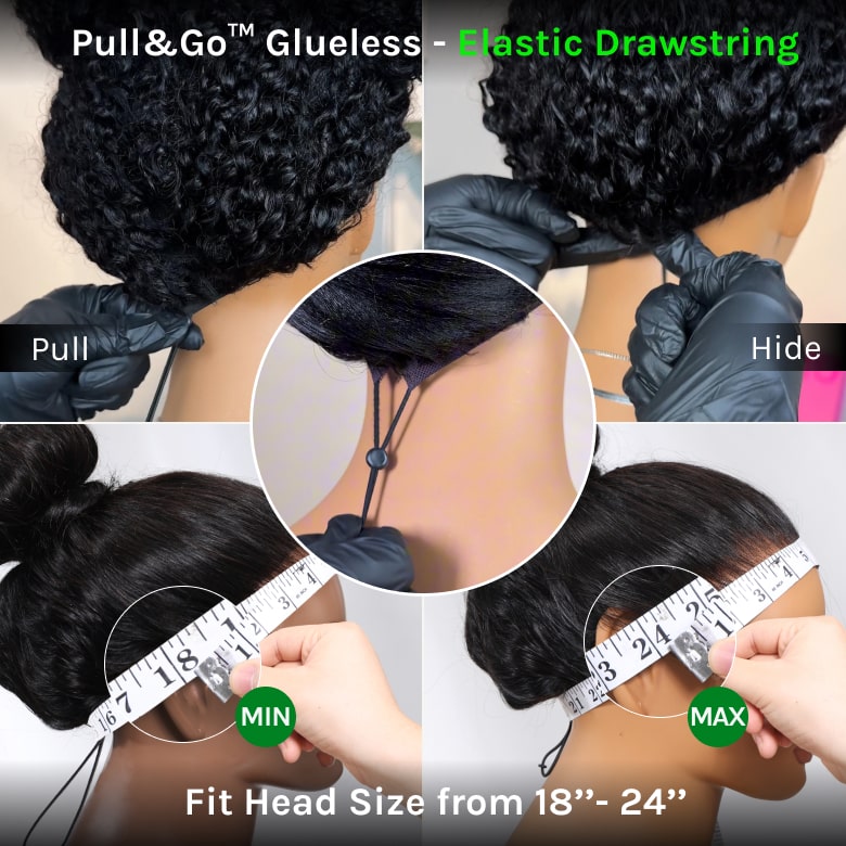 Klaiyi Yaki Straight Put On and Go Glueless Lace Wigs 7x5 Bye Bye Knots/5x5 HD Pre-cut Human Hair Lace Wig