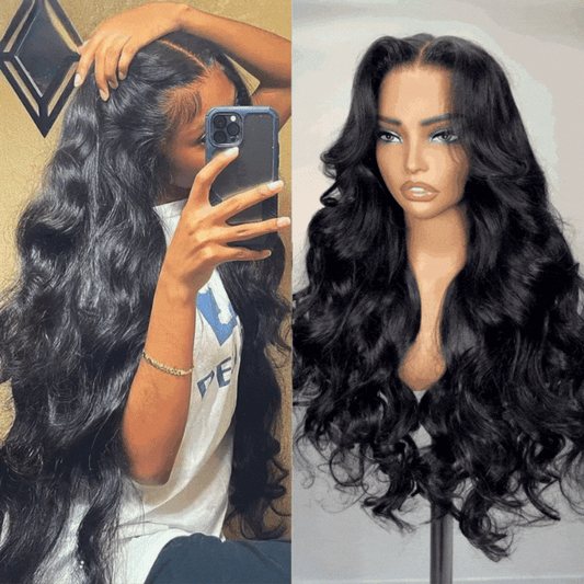 Klaiyi 7x5 Bye Bye Knots /13x4 Drawstring Body Wave Glueless Human Hair Wig Flash Sale