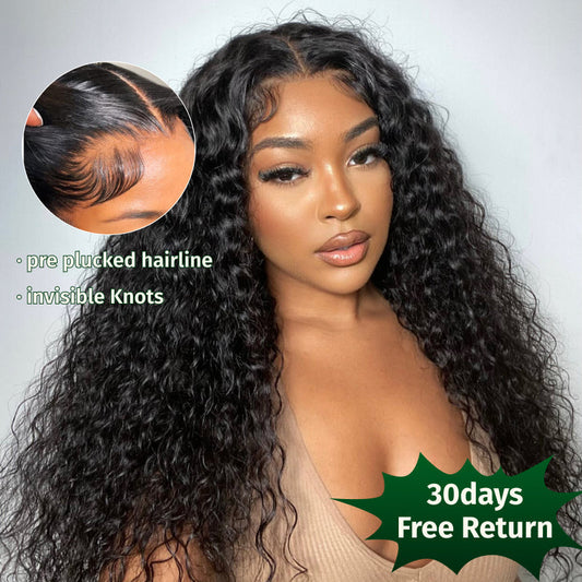 Buy 1 Get 1 Free,Code:BOGO | Water Wave Bye Bye Knots Wig Put On and Go Human Hair Lace Wig