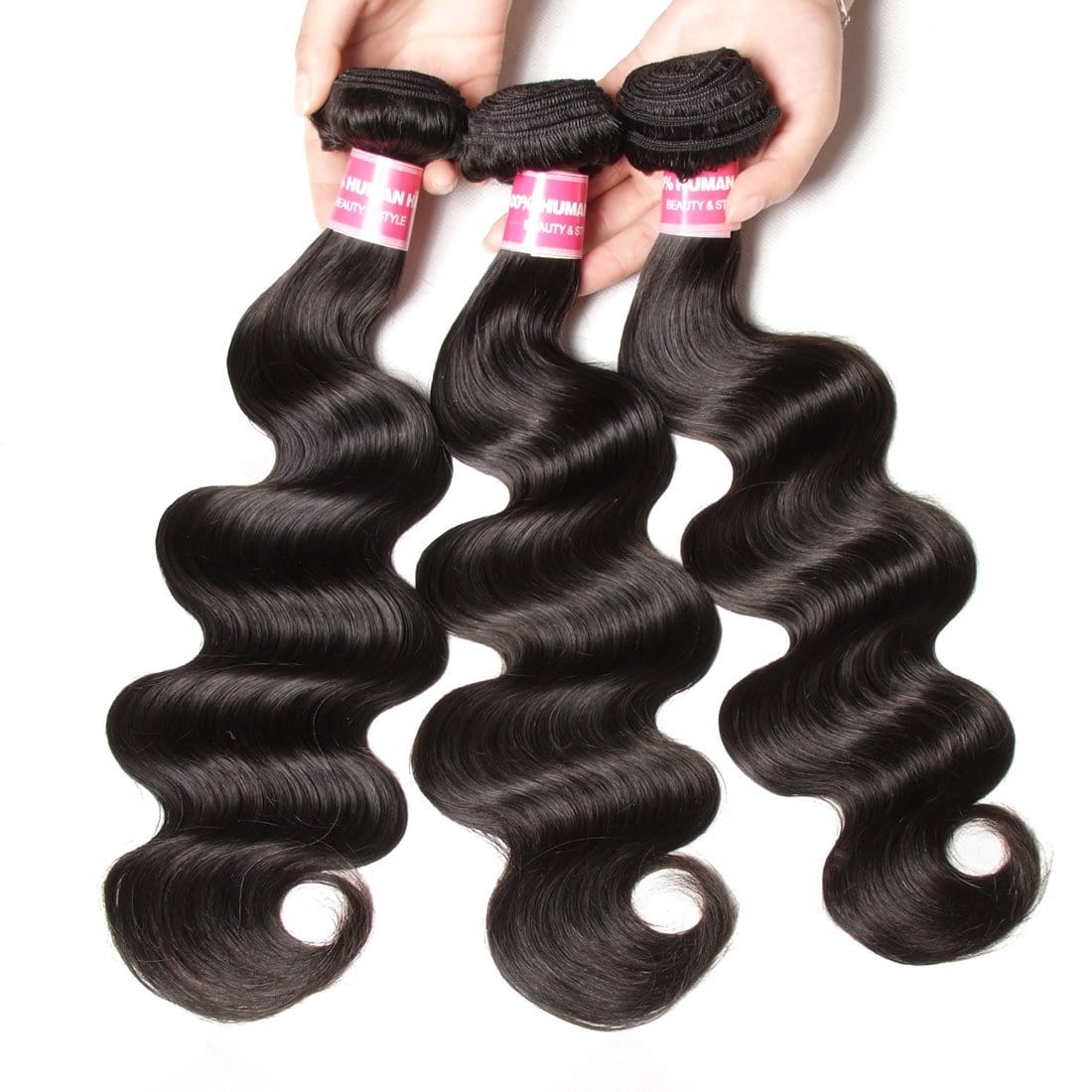 Klaiyi Brazilian Virgin Body Wave Hair 3 Bundles With Lace Frontal Hair Closure